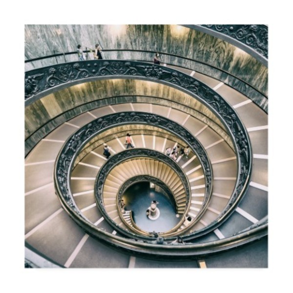 Trademark Fine Art Philippe Hugonnard 'Dolce Vita Rome 3 Spiral Staircase V' Canvas Art, 18x18 PH01361-C1818GG